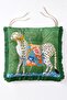 4-Piece Fringed Exotic Zebra Leopard Monkey Patterned Colorful Lace-Up Puffy Chair Cushion - 6