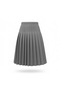 Long High School Gray Pleated Fabric Skirt Suitable for Daily Use 100% Cotton - 2