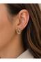 Tulip Detailed Framed Steel Earrings - 2