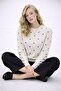 Women's Knitwear Sweater Polka Dot Pique Crew Neck - 2