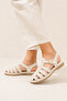 Solea Beige Genuine Leather Knitted Women's Sandals Thermo Sole - 6