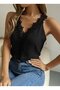 Women's v-neck floral lace detail sandy blouse - 5