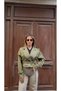Women's Crop Oversize Short Trench Coat with Belt Detail, Seasonal Stylish Jacket