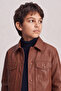 Boy's Leather Jacket with Buttons 6-14 Years Old - 8