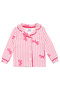 Baby Girl White Pink Bow Striped Pajama Set - 3