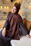 Line Gg Pattern Aura Cotton Jacquard Shawl Brown