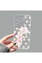 iPhone 14 Pro Compatible Camera Protected Anti-Shock Aesthetic Print Patterned Transparent Silicone Case