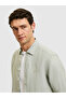 Laurel Green Regular Fit 100% Linen Shirt with Bottom Buttoned Collar 50322325-Vr268 - 2