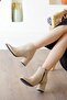 Women's Skin Suede Heeled Boots