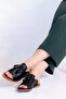 Capone 010 Tasseled Black Women's Slippers - 6