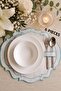 6 Pieces Turquoise Blue Double Row Embroidered American Service-Supla Set