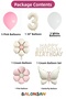 Retro Cream Butterfly and Daisy -3- Numbered Happy Birthday Balloon Set - 2