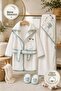 Giraffe Striped Baby Towel Bathrobe Set Organic - Baby Birth Gift 0-2 Years - 2