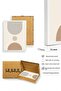 White Wooden Framed Minimal Geometric Patterned Painting - Beige |   Huhu1136 - 2