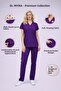 Dark Purple Stretch Fabric Nurse Doctor Scrubs Unisex Surgical Set Scrubs Uniform
