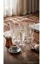 Lüsk Striped 6-Piece Flute Footed Glass Set - Coffee, Soft Drink and Cocktail Glasses 140 Cc