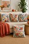 Colorful Embroidered Flowers Patterned 4-Piece Throw Pillow Cover Set - 2