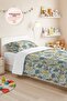 Botanik Leaf Mint Young Room Single Pique Set - Modern Striped Yellow 160X220 cm Bedspread