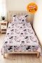 Pink Cat Pastel Girls' Pique Set - Cute Gray Black Baby Room Bedspread - 160X220 cm