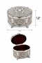 Silver Embossed Jewelry Box Decorative Jewelry and Ring Storage Box - 3