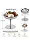 Silver Stainless Steel Footed Ice Cream Bowl Sweet Delight and Fruit Presentation Bowl 8.5 cm - 2