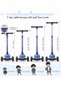 Kids' Scooter with Light and Music, 3-Mode Steerable T-Bar System, 4 Different Height Adjustments - 4