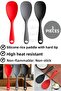 3Pcs Ultra Hard Tip Silicone Serving Rice Dessert Spoon Spoon Set Hangable Spoon Fireproof Non-Stick - 3