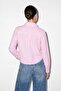 Pink Crop V-Neck Half Placket Buttoned Shirt Tdrss26Go00085 - 3
