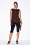 Brown Lace Detailed Lycra Blouse Tdrss26Bz00064