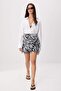 Black and White Zebra Patterned Beaded Detailed Mini Double Breasted Skirt Twoss26Et00215