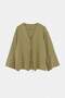 Khaki V-Neck Front Tie Standard Size Wide Sleeve Blouse Tdrss26Bz00089 - 3
