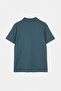 Petrol Regular/Comfortable Zippered Textured Fabric Knitted Polo Neck T-Shirt Tmnss26Po00045 - 8