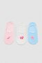 Ecru-Blue 3-Piece Cotton Blend Shell Babet Socks Thmss26Co00042 - 4