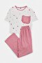 White-Red Plaid and Printed Pocket Knitted Pajama Set Thmaw27Pt00054 - 6