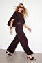 Crew Neck Cape Top Elastic Waist Pants Double Set Tdrss26Au00085 - 3
