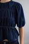 Koyu Mavi Balon Kol Dikiş Detaylı Denim Bluz TWOAW27BZ00035 - 8
