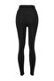 Siyah Soft Fırçalı Kumaş Cut Out Detaylı Örme Spor Tayt THMAW27TY00001 - 11