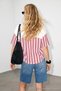 Red T-Shirt with Crew Neck and Woven Fabric Detail on the Sleeves and Back Tdrss26Ts00051 - 3
