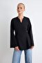 Black Fitted Linen-Look 100% Cotton Tunic Tctss26Uk00012 - 3