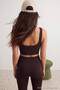 Kahverengi Seamless/Dikişsiz Destekli/Şekillendirici Kalın Askılı Örme Spor Sütyeni TWOAW23SS00019 - 6