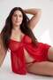 Kırmızı Kapsız Balensiz Fantezi Gecelik/Büyük Beden Babydoll & Tanga TBBAW27DH00003