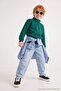 Light Blue Boy's 100% Cotton Adjustable Barrel Fit Elastic Jean Trousers Tkdaw27Je00017 - 2