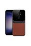 Xiaomi Redmi 9 Compatible Case Lens Leather Case Brown