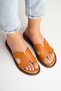 Women's Tan Genuine Leather Slippers Daily Comfortable Stylish Summer Comfort Modern - 6