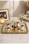 Gold Decorative Tray with Mirrored Ring Detail Large (27X40) - 2