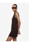 Viscose Blend Sleeveless Crew Neck Mini Dress with Stitching Detail - 2