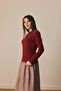 Cotton Long Sleeve Bodysuit Burgundy - 3