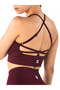 Women's Burgundy Cross Back Seamless Sports Bra Gathering Sports Bustier Fitness Pilates Yoga Bra - 7