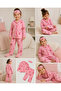 Girl's Buttoned Cotton Pajama Set - Eye Mask Included