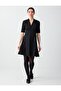 Black High Neck Elbow Sleeve Slim Fit Knitted Mini Dress